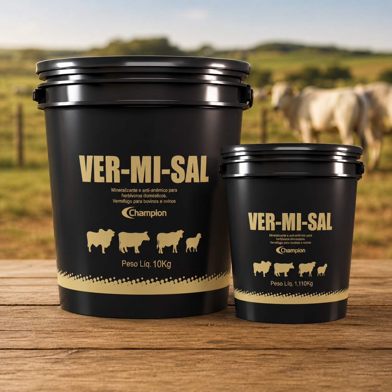 VER-MI-SAL Champion — vermífugo no cocho com mineralização